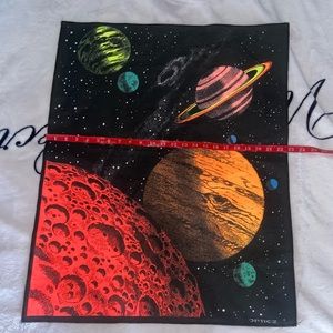 Trippy neon space plant poster made of canvas